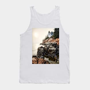 Bass Harbor Lighthouse in Fog Tank Top